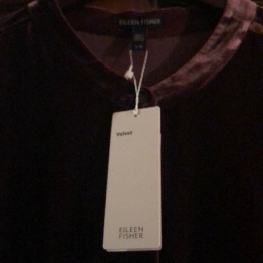 ❌SOLD❌NWT EILEEN FISHER Cassis Silk Velvet Shirt Dress Size L - Picture 11 of 16